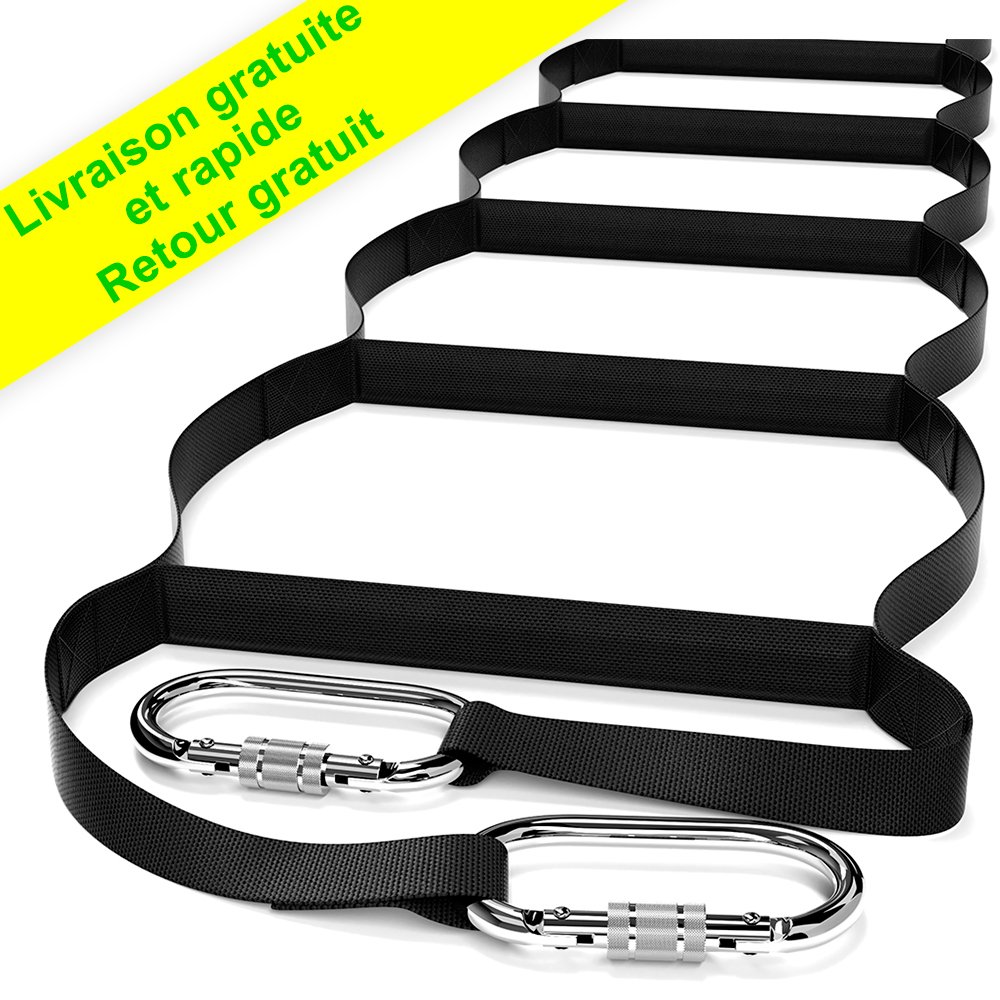 Échelle De Secours En Aluminium 4,5 M - Charge 450 Kg - Résistante Au Feu, Pliable - Avec Crochets Télescopiques Pour Fenêtre