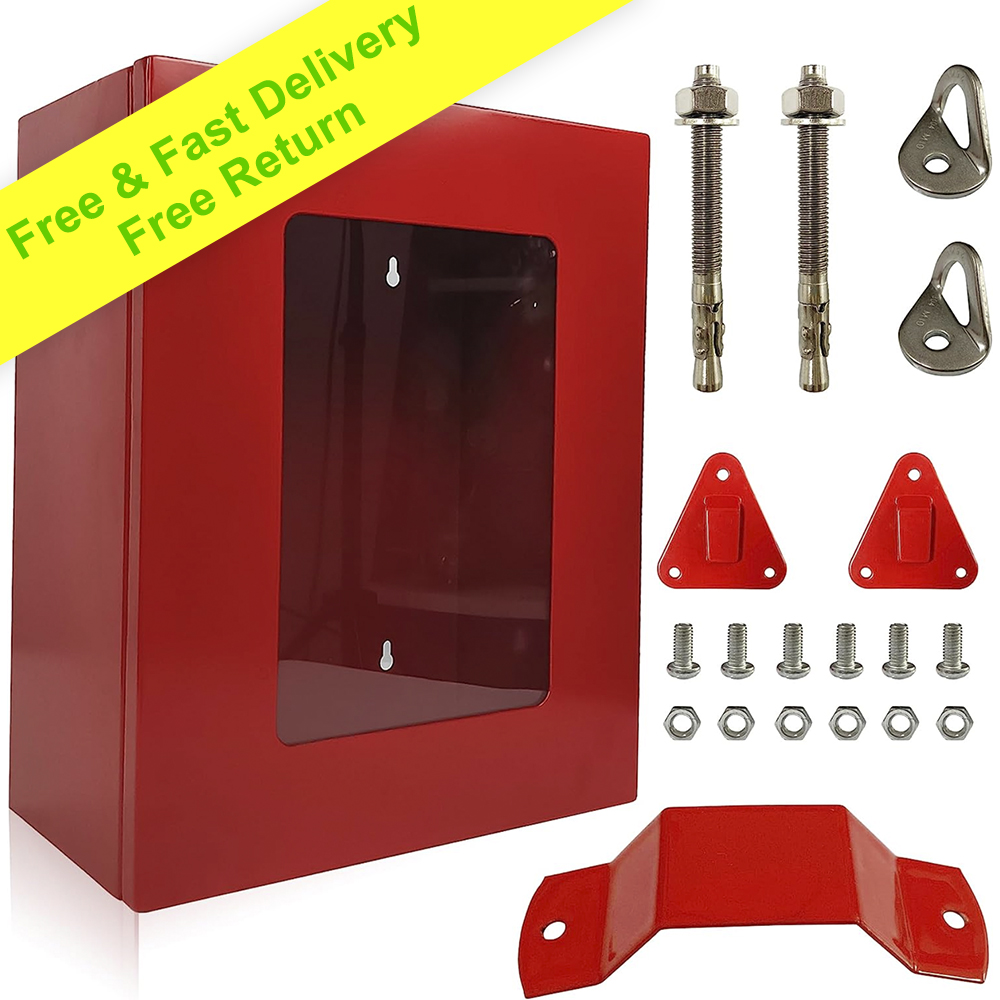 Cabinet-for-Fire-Escape-Ladder-Red-Box-for-Fire-Rescue-Stuff-with-Hooks-for-Fire-Blanket-and-Fire-Extinguishers