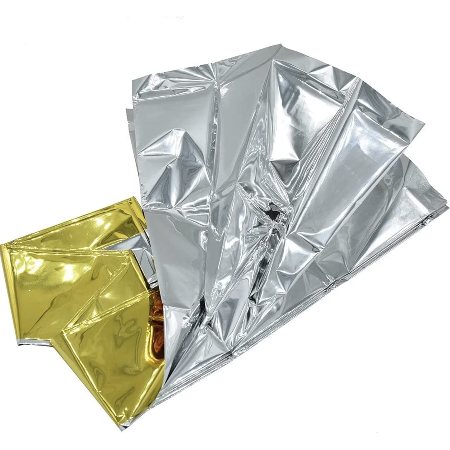 ISOP Manta de rescate dorada y plateada | 11 unidades de tamaño grande de  82 x 63 pulgadas | Mantas térmicas de emergencia mantas de supervivencia de