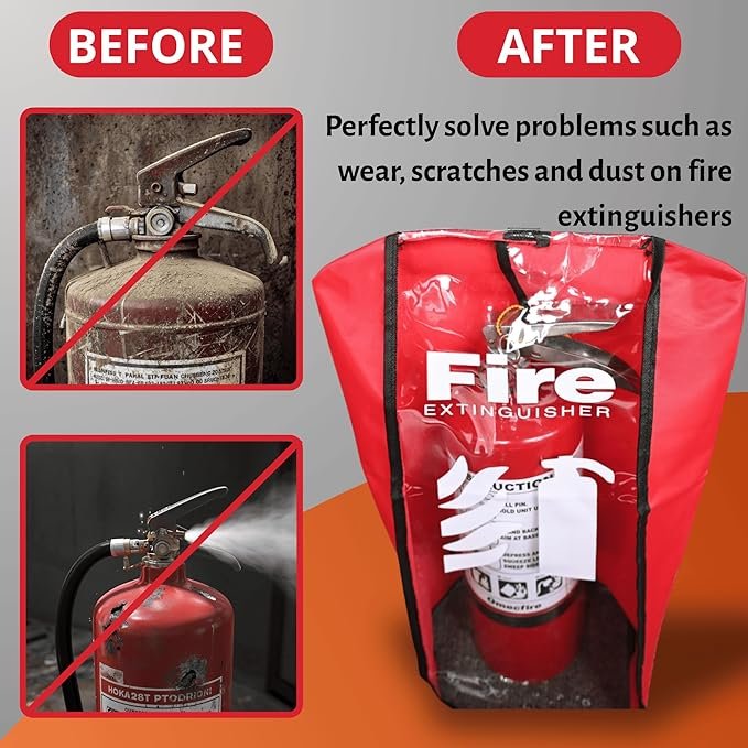 Funda Para Extintor Tamaño Pequeño Paquete de 2 | Cubierta Protectora 14 funda transparente extintor