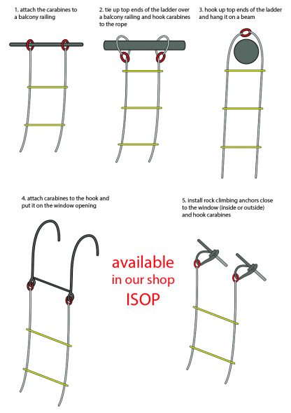ISOP Échelle de secours 10 m avec ceinture de sécurité 5