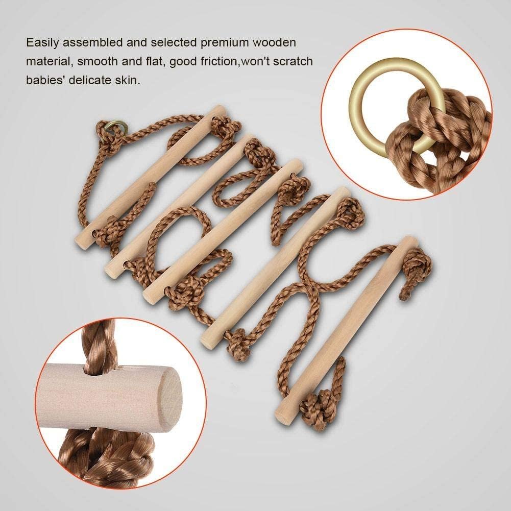 Échelle d'escalade en bois pour enfants - Échelle d'escalade pour enfants - Échelle à suspendre pour accessoires de balançoire, cabane dans un arbre
