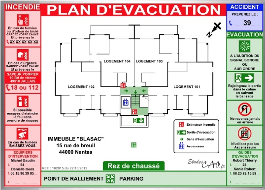 plan d'évacuation