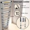 Échelle télescopique légère 10 marches| Échelle compacte et durable 7 Échelle télescopique