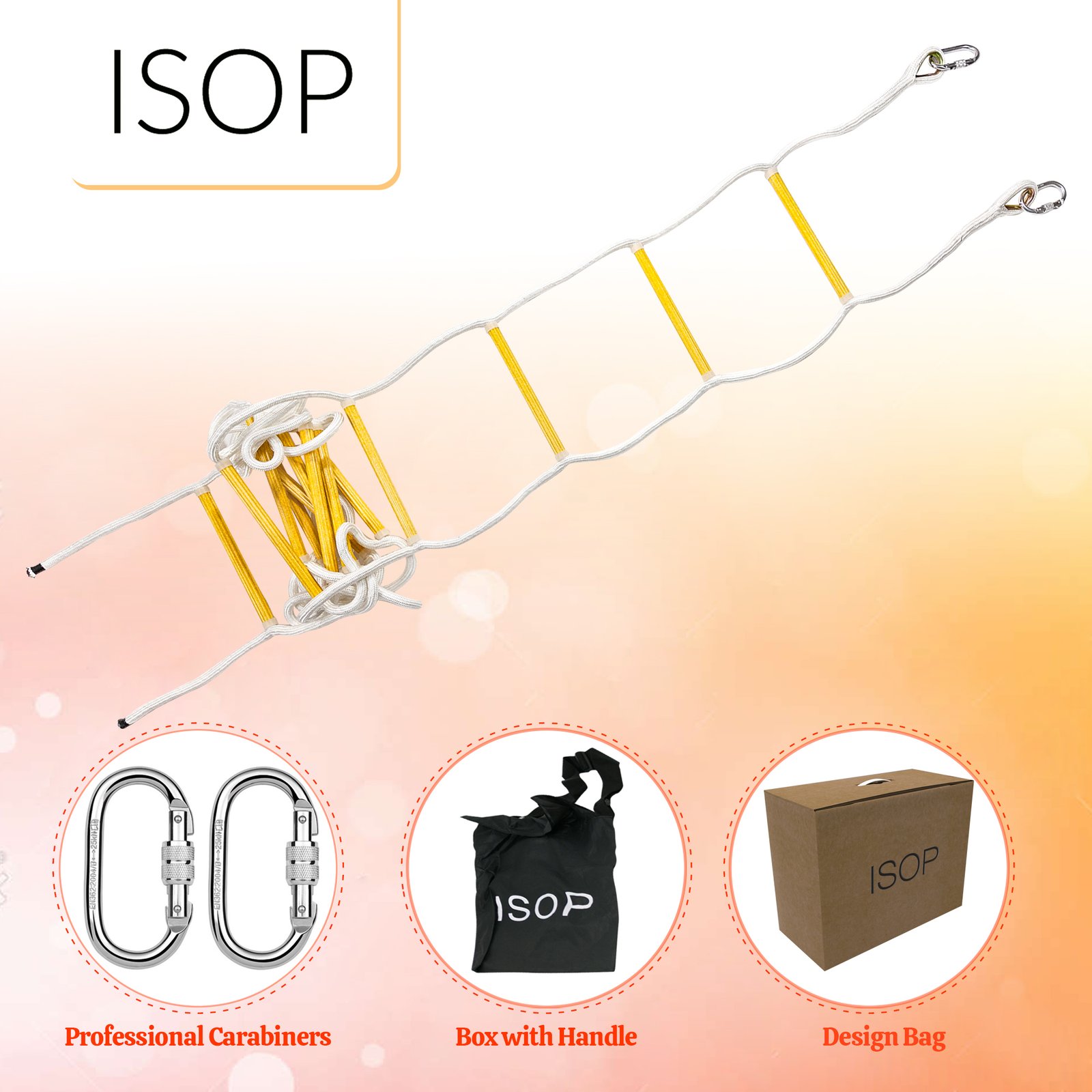 5M 16 FT Emergency Fire Escape Ladder Flame Resistant