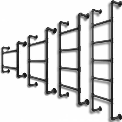 5-step permanent industrial pipe ladder for attic