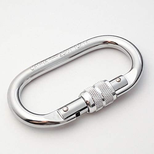 Bsbkoj Klimkarabijnhaak, 30 kN sterke karabijnhaak met draaischarnier en sluiting, voor redding, wandelriem, boot, paracord, schommel, apparaten, tas, touw, outdoor