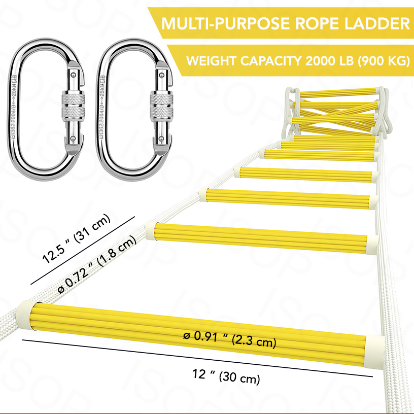 rope ladder with carabiners