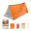 Emergency Survival Shelter Tent for 2 People 3 Paracords Tent Stakes Glow Stick Whistle 100 Waterproof Tent Ultralight Extra Large 4