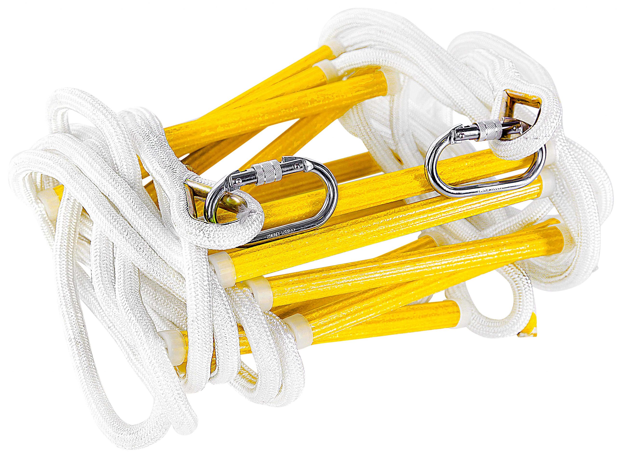 Fire Escape Rope Ladder 25 Ft | Emergency With Spring Hooks | 25