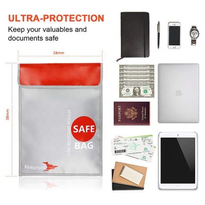 Fireproof Money Safe Document Bag 15" x 11" 3