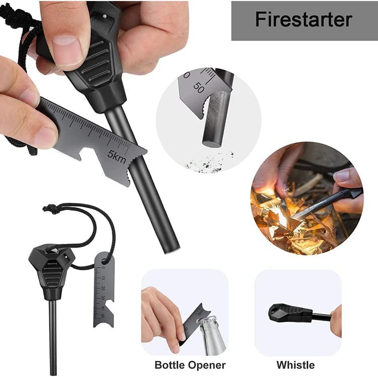 Outdoor Fire Tool – Primitive Bow Drill Kit For Survival, Camping & Bushcraft – Upgraded Natural Materials With Hemp Cord