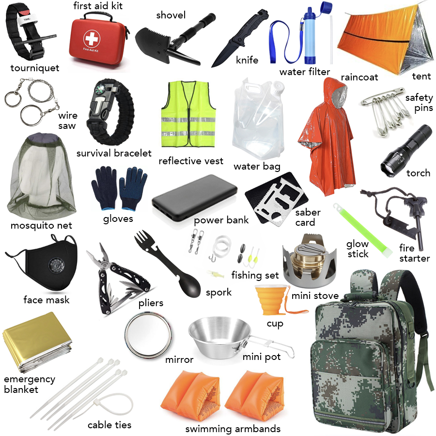 Survival Backpack Full of Gear