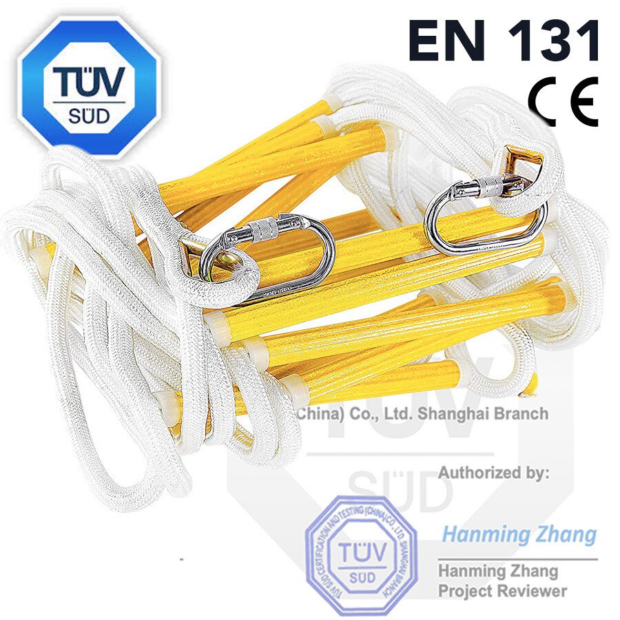 Emergency Fire Escape Rope Ladder 4 Story | 32 ft with Safety Belt 37 Certified Emergency Escape Ladder