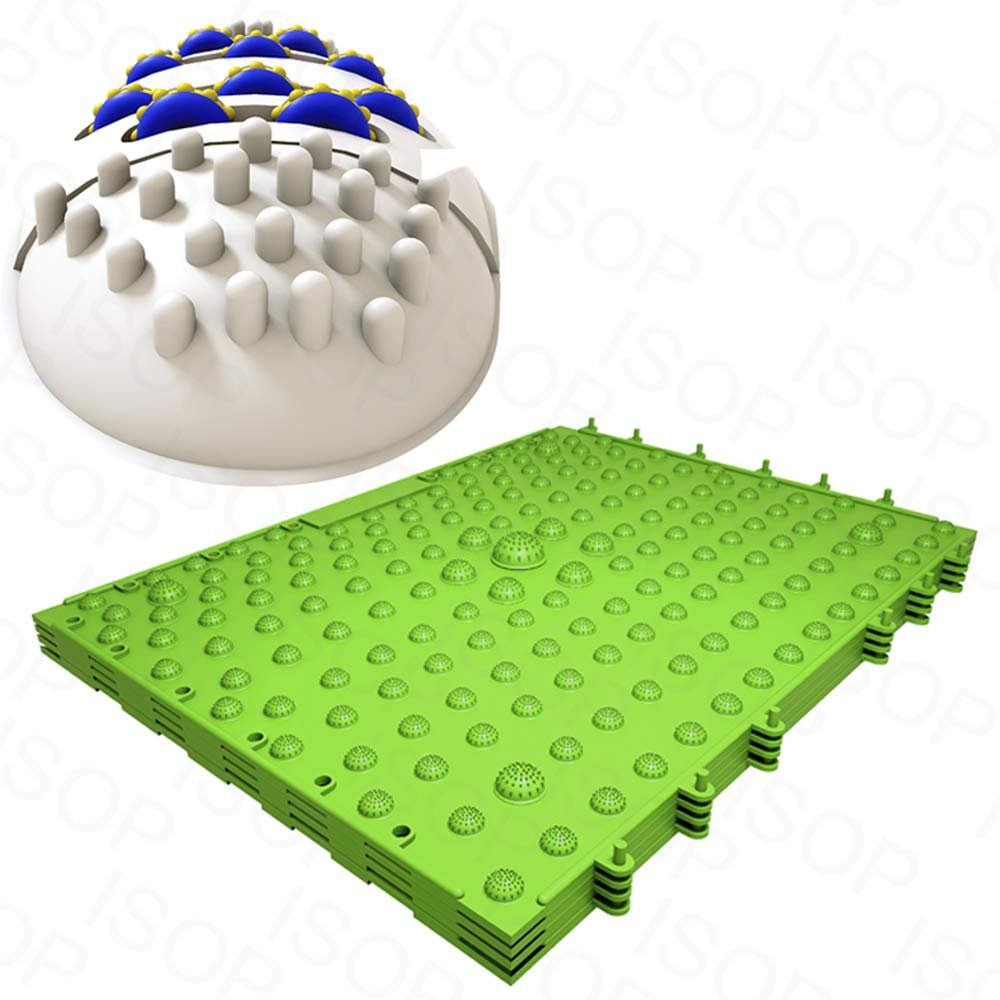 4 Massaging Floor Mats + Dual Foot Massage Roller ISOP USA