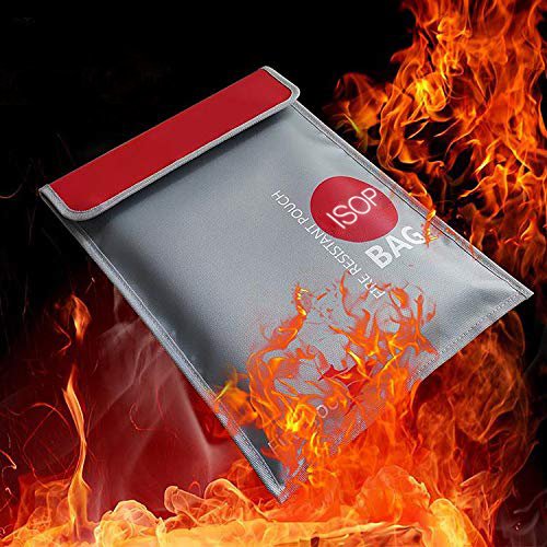 2-Pack Fireproof Document Bags - Waterproof Safe Storage For Important Papers, Cash & Valuables