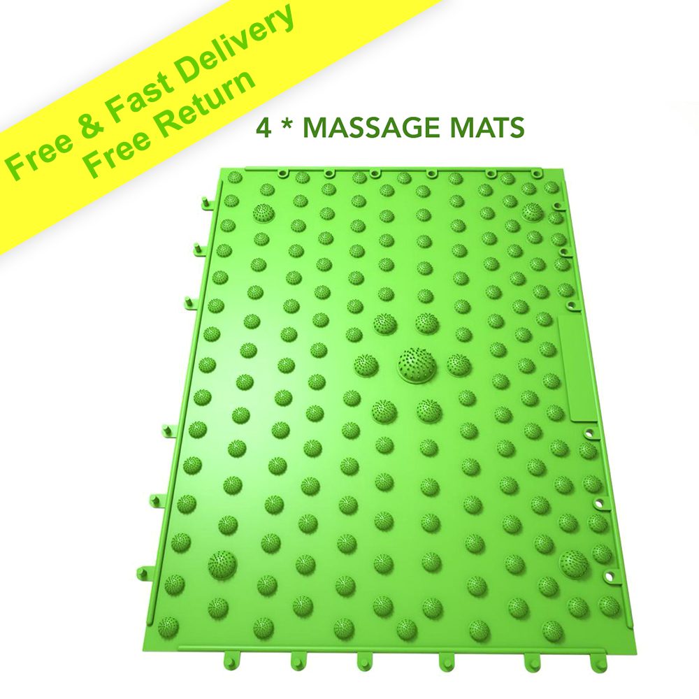 4 Massaging Floor Mats + Dual Foot Massage Roller