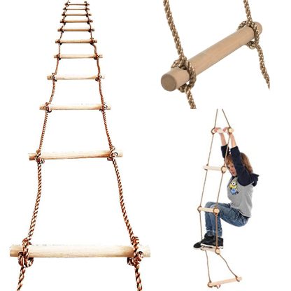 Isop Tree Climbing Rope Ladder for Kids 16ft (5m) or Adults - Outdoor/Indoor Swing Set Accessories - Playground Equipment - Suitable for Attic Garden