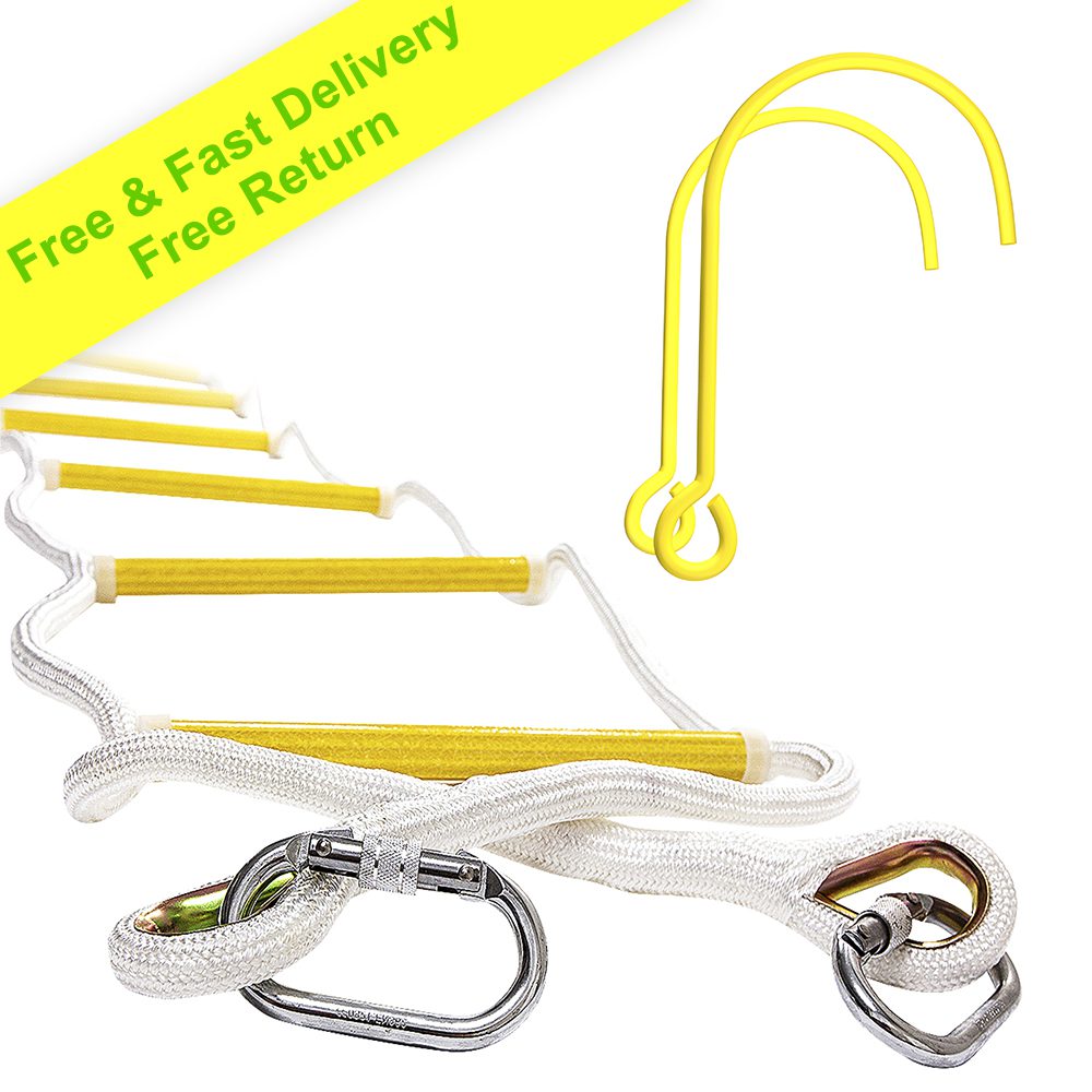 Usable for Window & Balcony ISOP Iron Hooks for Fire Escape Rope Ladders Set of 2 Hooks