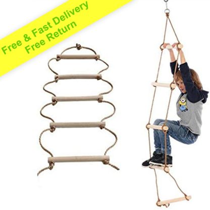 Swing Set Rope Ladder for Kids 10ft (3m) and Adults