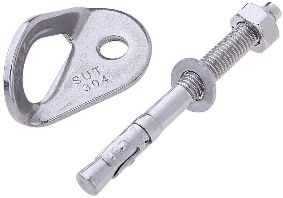 Expansion Screw 4Pcs 25KN 304 Stainless Steel Anchor Hanger Rock Climb Fastening Bolt Fixed Point Expansion Screw Piton Rock Piton Outdoor ToolS Fixed Color : Silver 