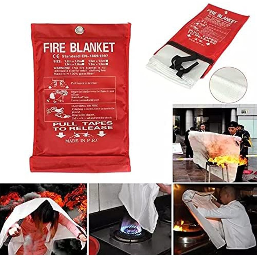 Fire Blanket 8-Pack For Kitchen & Grill - 47x47 Inch Fiberglass Emergency Fire Suppression Blanket, Flame Retardant & Heat Resistant (Orange) Grease Fire Blanket - View #3