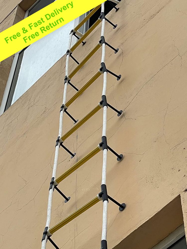 16 Ft Emergency Fire Ladder kit Flame Resistant Safety Rope Escape