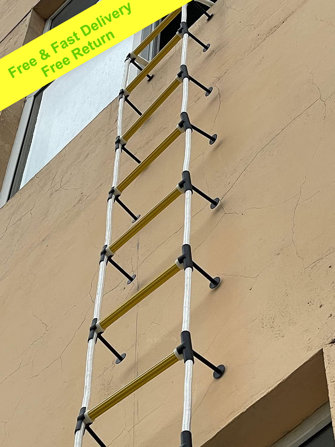 Best Deal for Niczu Flame Resistant Safety Rope Ladder with Hooks