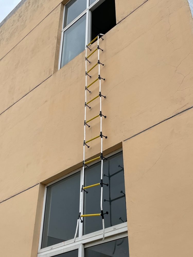 Two Stand Ladder Two Storey Fire Escape Ladder 13 ft with Stand-Off Stabilizers - ISOP USA