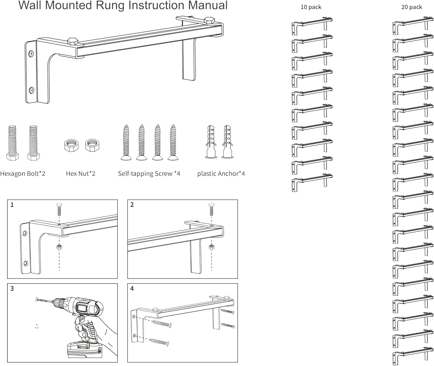 Wall Mounted Rungs-Anti-Slip Climbing Ladder for Fire Escape | Wall ...