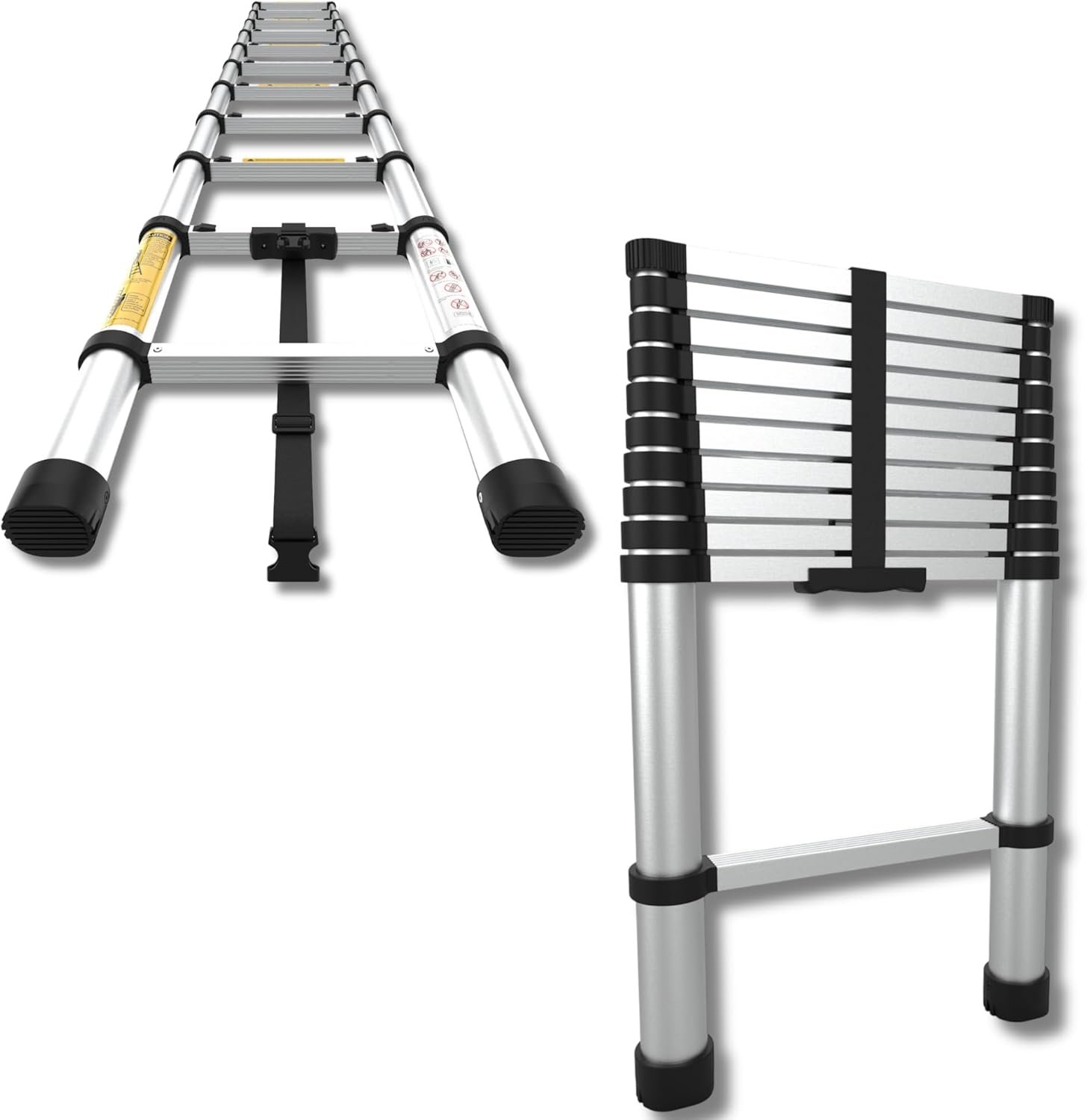 Collapsible Extension Ladder 8 ft | Lightweight & Durable Telescopic Step Ladder 14 Aluminum Ladder