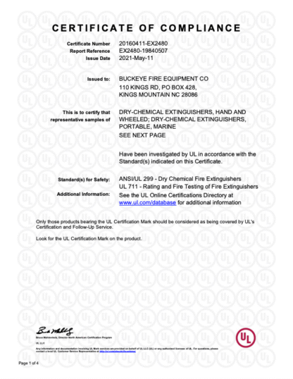 Certificate of compliance