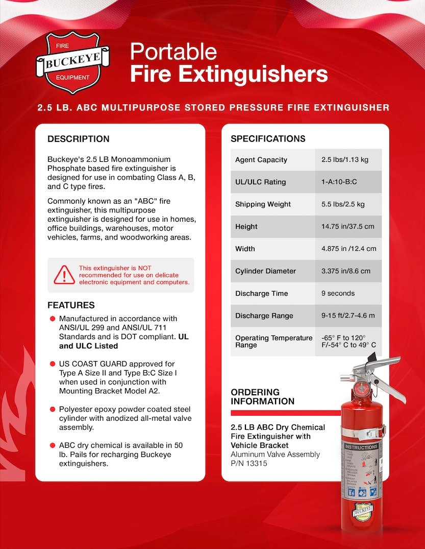 Fire Extinguisher with Vehicle Bracket
